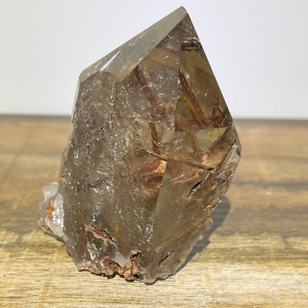 Natural Smoky Quartz Crystal with Rutile Inclusions